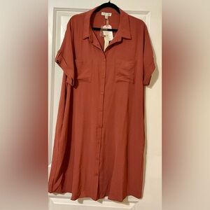 NWT Boutique 2X Dress Dusty Pink Light Rust